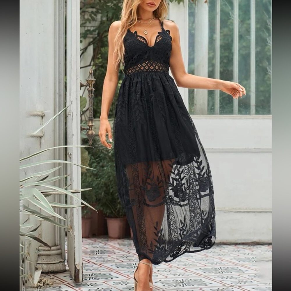 Lace Overlay Dress